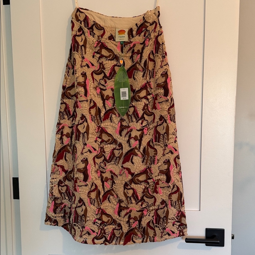 FARM Rio Multicolor crochet A-Line Skirt